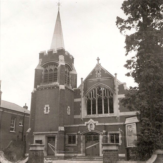 Epsom Congregational Church in 1971 after thge fire