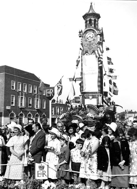 The Clock tower decorated for the Queen Elizabeth's visit. The Clock tower decorated for the Queen Elizabeth's visit.