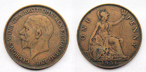 1936 George V penny