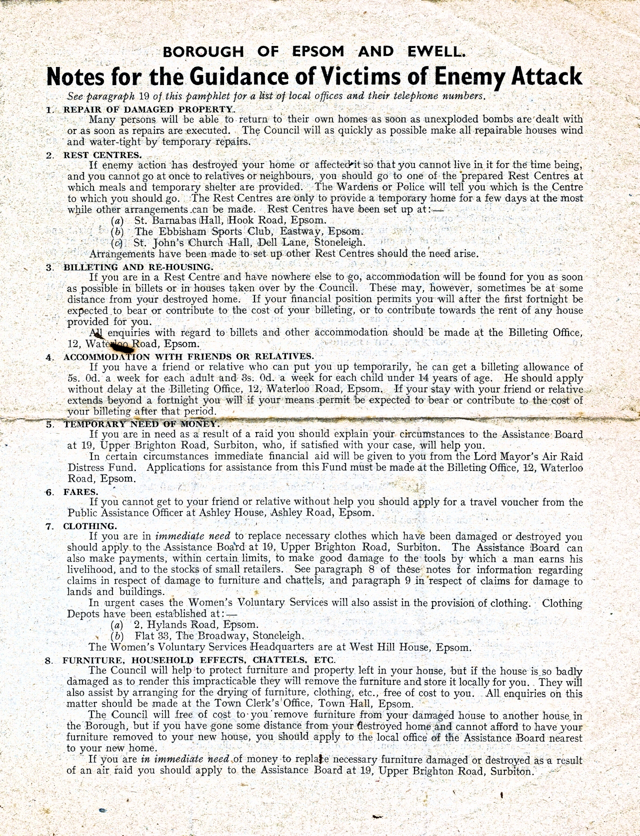 Local Wartime Guidance