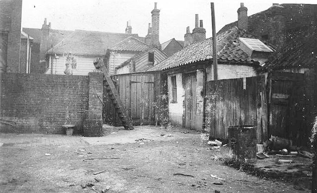 Rear of Chamberlain's bakery 1930s.