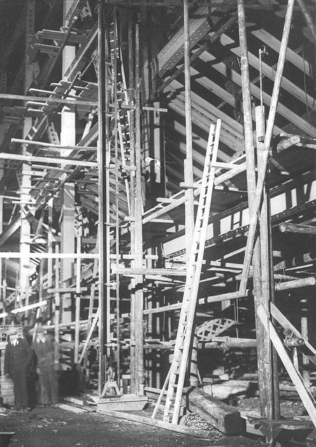 Scaffolding for the new 1927 stand