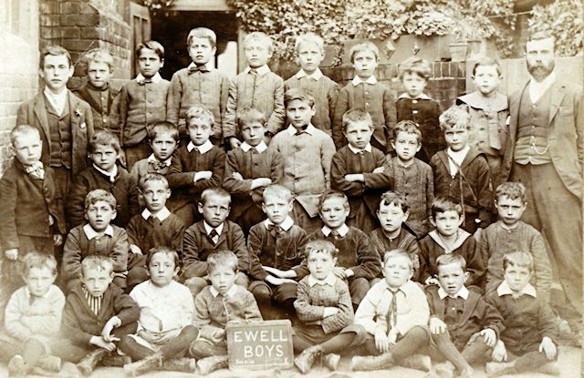 Boys in 1896 under the watchful eye of Samuel Buxton