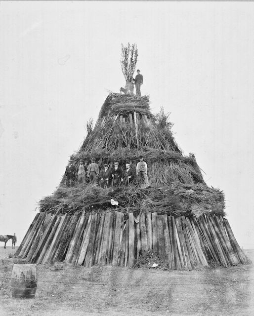 The 1887 Golden Jubilee Bonfire.