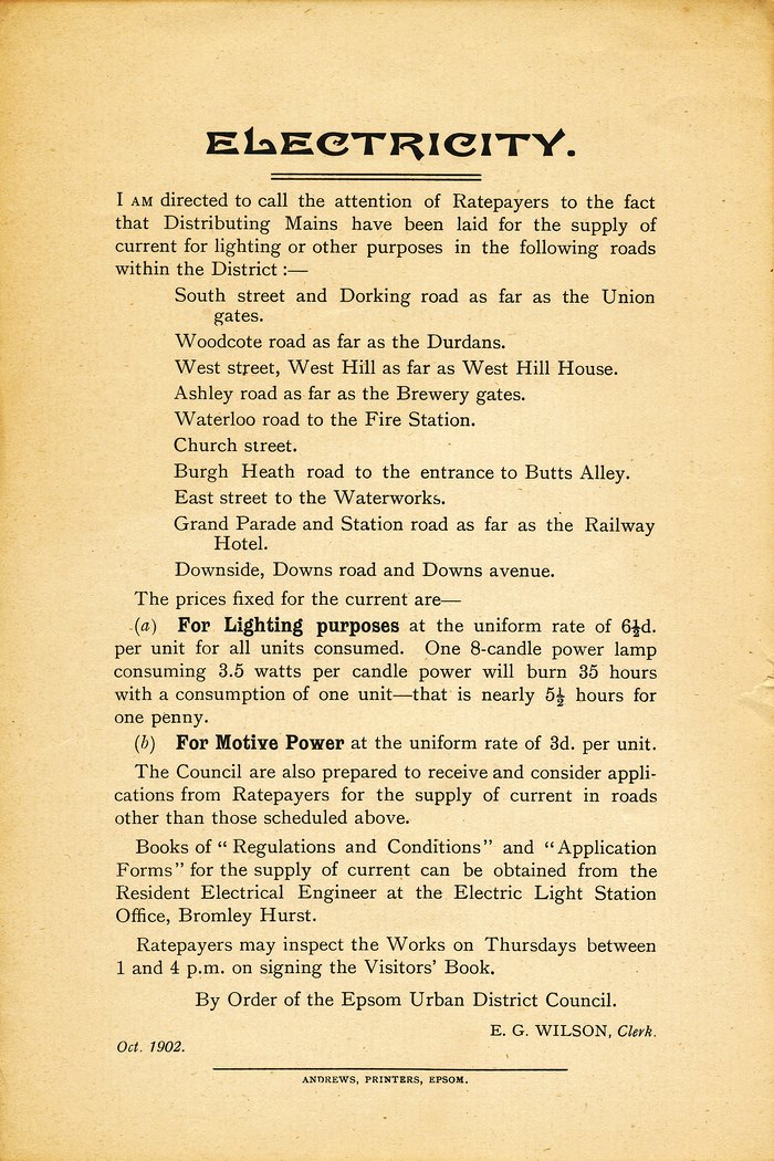 1902 confirmation of electric supply