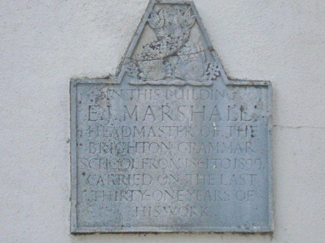 Plaque to Mr E J Marshall at 79 Buckingham Road.