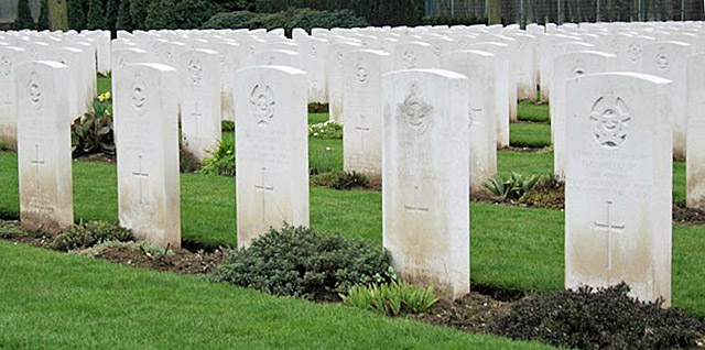 Collective photograph of crew headstones