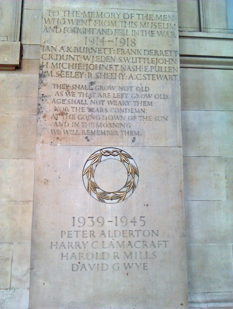 The British Museum's war memorial. The British Museum's war memorial.