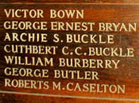 William's inscription on the All Saints Church Banstead memorial