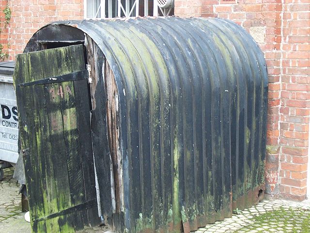 Example of an unburied Anderson Shelter.