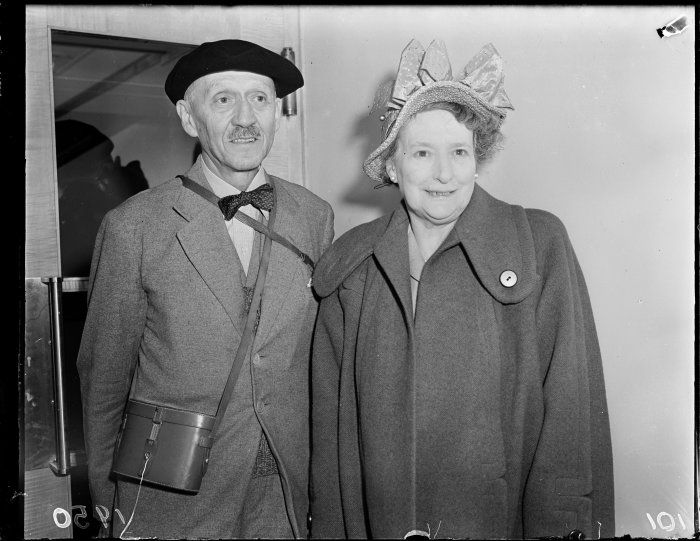 Lady Millicent Campbell with Brigadier E C Anstey, 1950