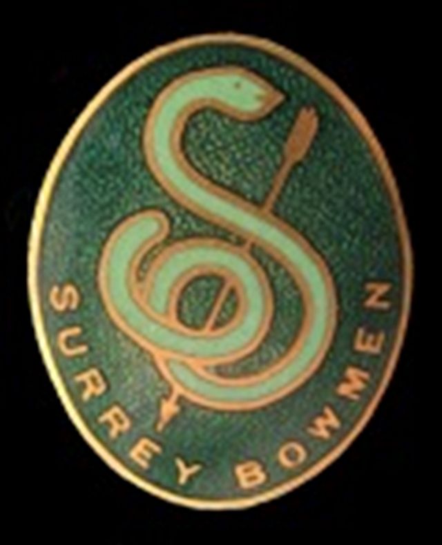 The 1937 Surrey Bowmen badge.