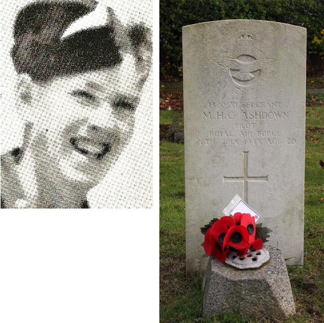 Michael Ashdown and his headstone in Cuddington Cemetery Michael Ashdown and his headstone in Cuddington Cemetery