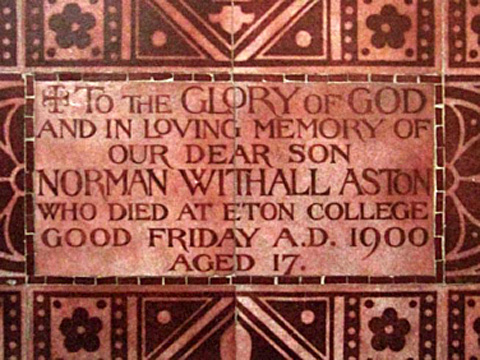 The dedication to Norman Aston