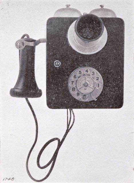 4. Wall telephone set as supplied to Epsom subscribers in 1912. Post Office Electrical Engineers' Journal, vol V (1912), courtesy of BT Heritage