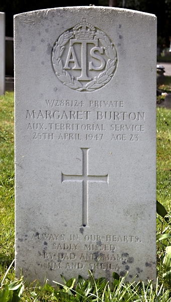 Margaret's headstone in Epsom Cemetery Margaret's headstone in Epsom Cemetery