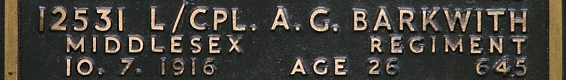 Anthony's inscription on the CWGC memorial Epsom. Anthony's inscription on the CWGC memorial Epsom.