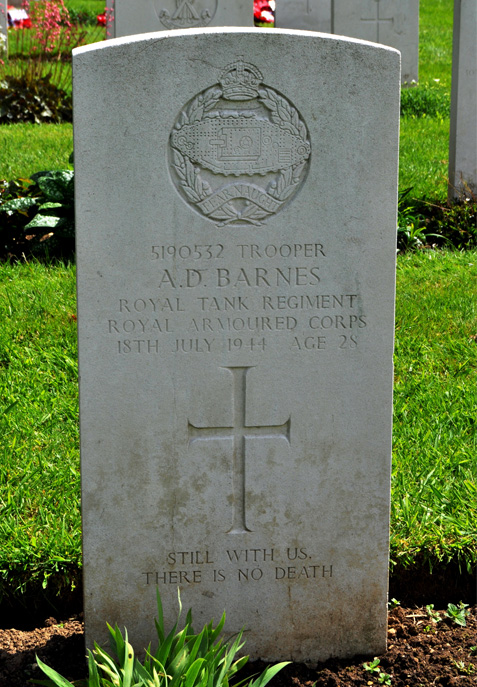 Alick's headstone in the Hermanville War Cemetery, Normandy Alick's headstone in the Hermanville War Cemetery, Normandy