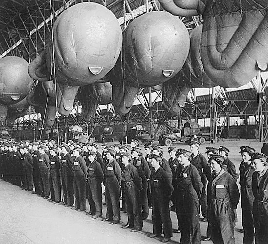 RAF Barrage Balloons with WAAF Operating Crews 1940.