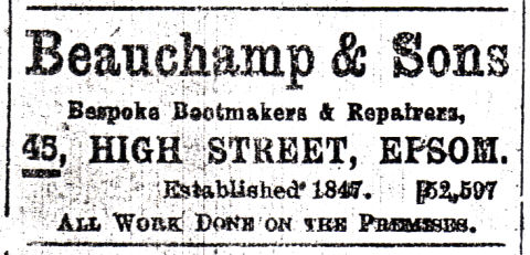 Advert for Beauchamp and Sons, Bespoke Bootmakers