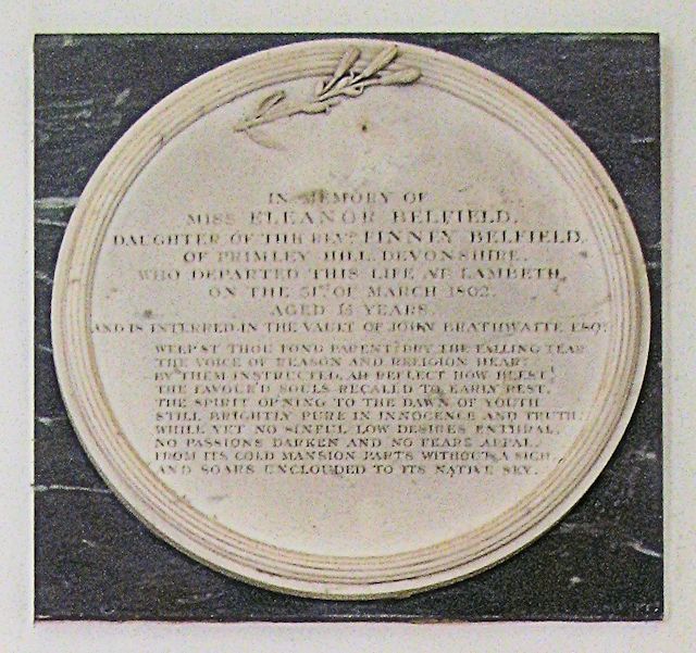 The Eleanor Belfield Memorial in St Martin's Church, Epsom