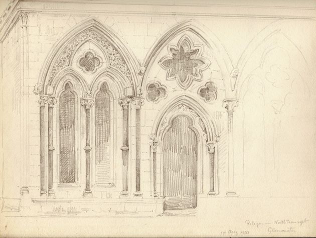 North transept, Gloucester Cathedral, 1881. North transept, Gloucester Cathedral, 1881.