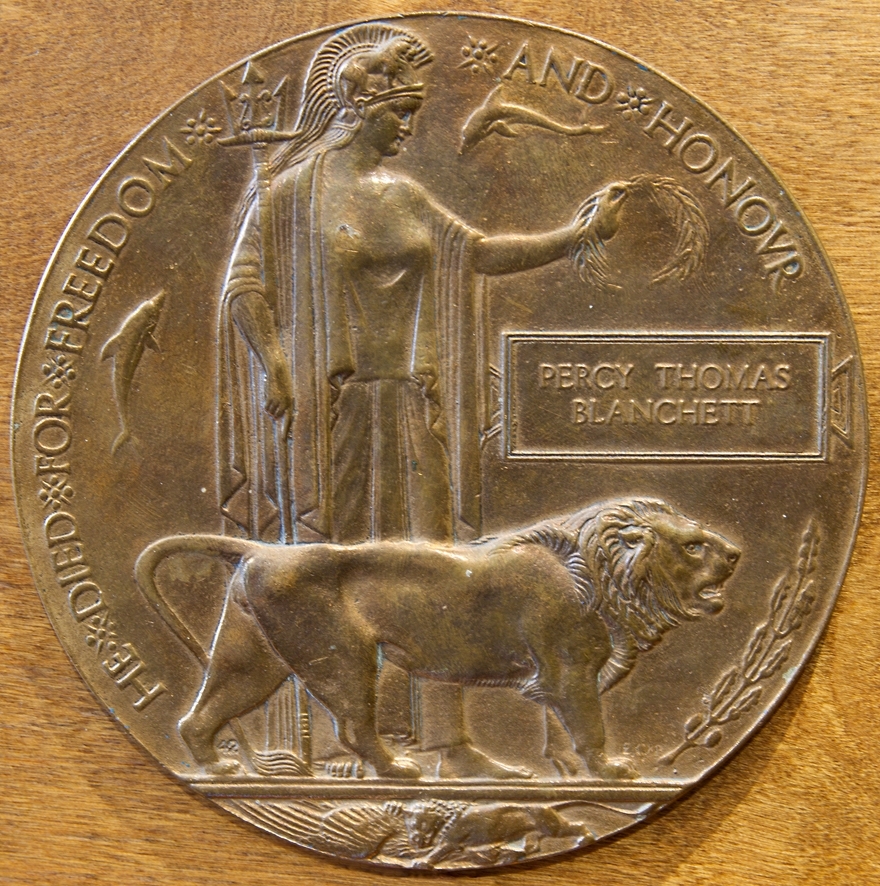Percy's bronze death plaque Percy's bronze death plaque