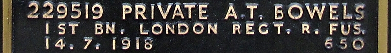 Arthur's inscription on the CWGC memorial Epsom. Arthur's inscription on the CWGC memorial Epsom.