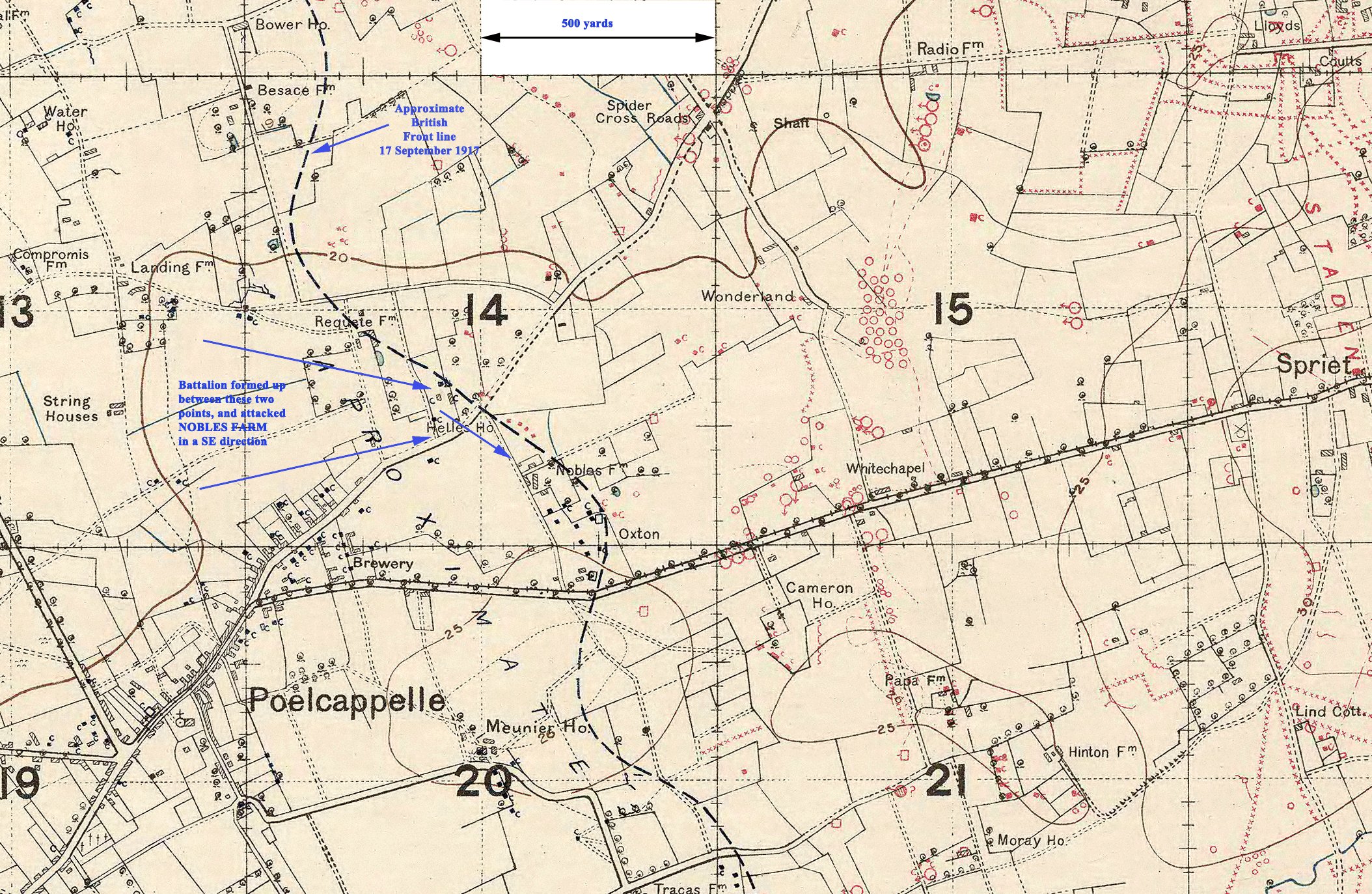 Trench Map of the Battle of Passchendaele - Click Image to enlarge Trench Map of the Battle of Passchendaele - Click Image to enlarge
