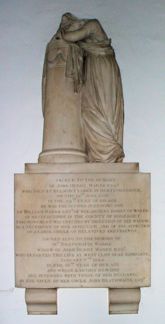 The John Warre Memorial in St Martin's Church, Epsom