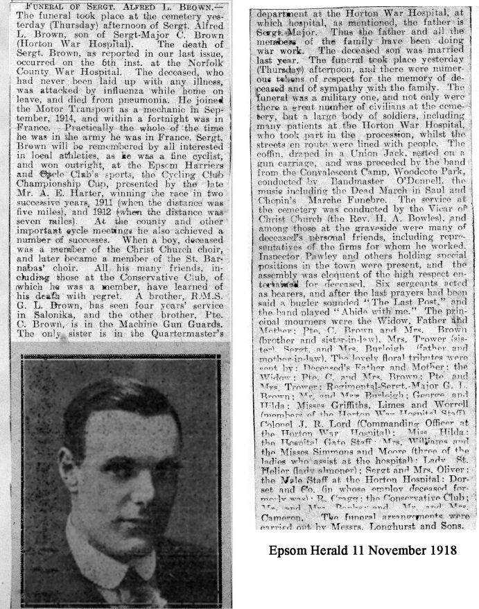 Click to enlarge this newspaper article and photo for AL Brown