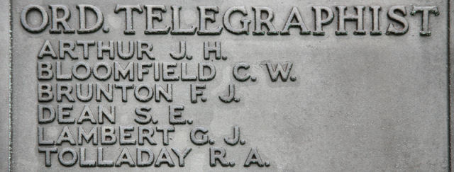 Fredrick's inscription on the Chatham Naval memorial Fredrick's inscription on the Chatham Naval memorial