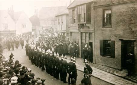 Parade past the Fire Station