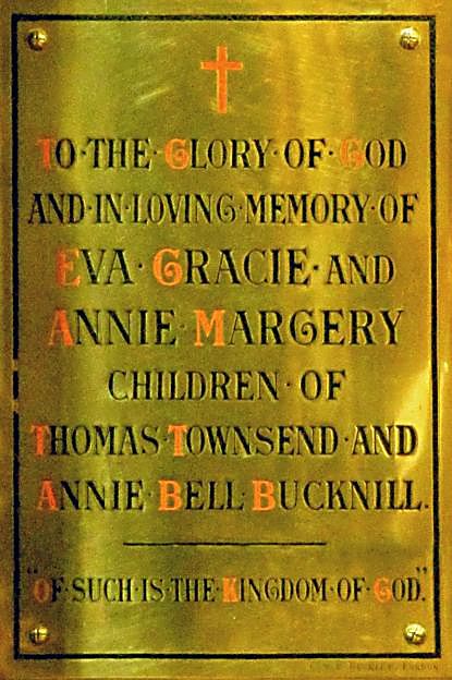 Memorial to the Bucknill children in Christ Church Epsom