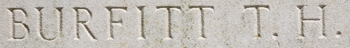 Corporal Burfitt's inscription on the Thiepval Memorial