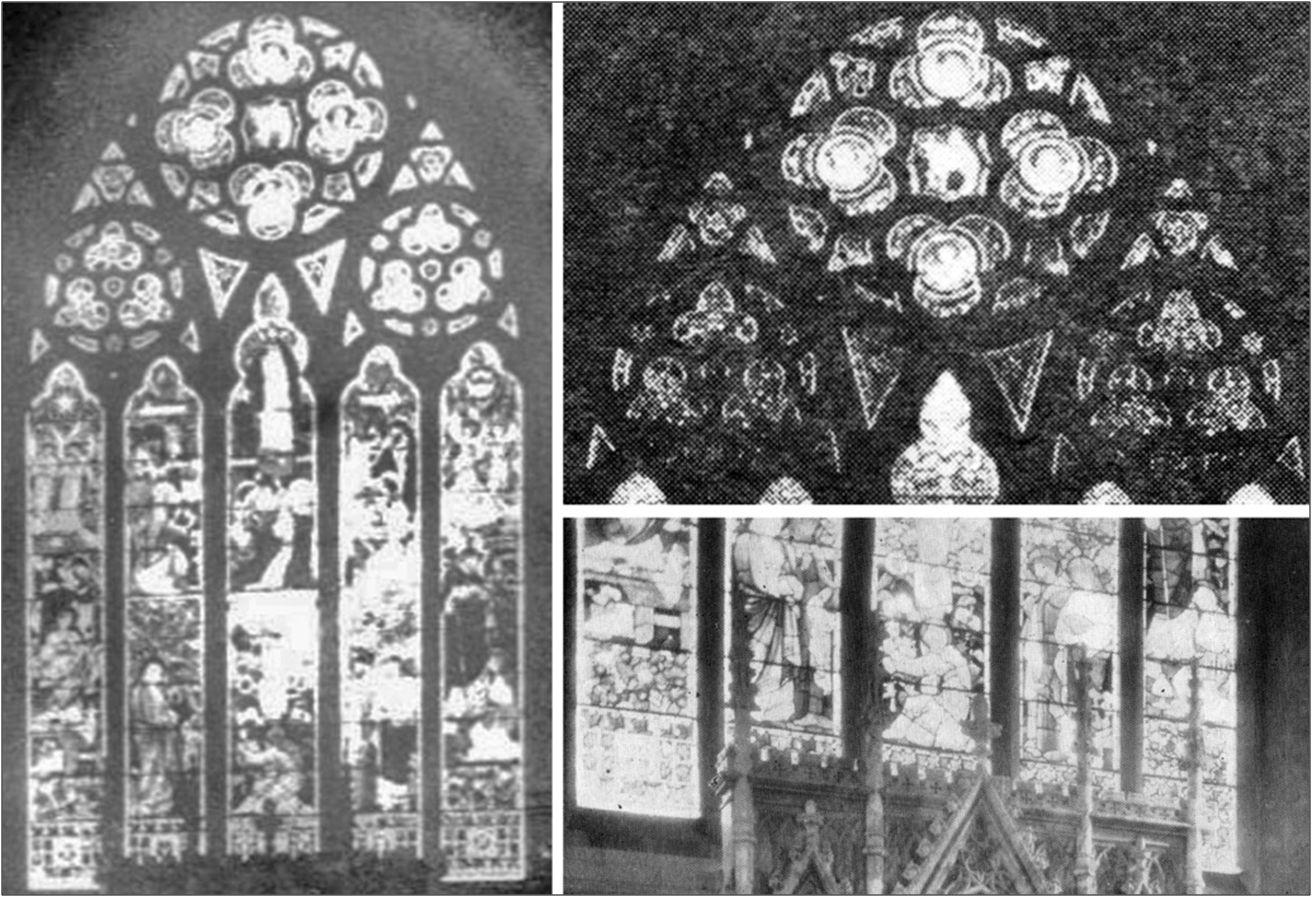 Three images of the 1877 East Window