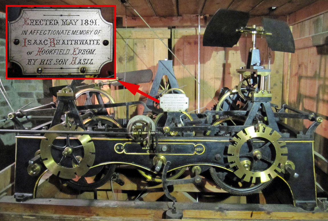 The 1891 clock mechanism.