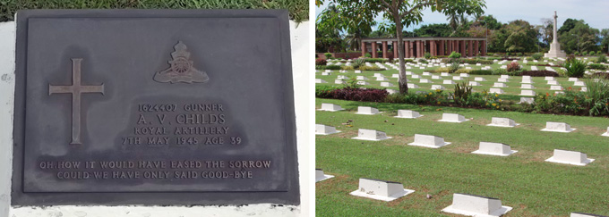 Abert's gravemarker and the Labuan War Cemetery, Malaysia. Abert's gravemarker and the Labuan War Cemetery, Malaysia.