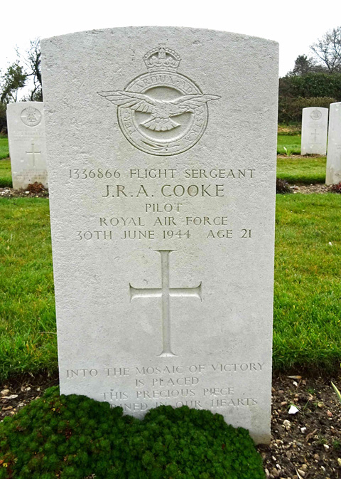 Bob's headstone in Tilly-Sur-Seulles War Cemetery. Bob's headstone in Tilly-Sur-Seulles War Cemetery.