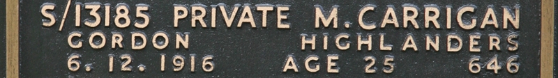 Michael's inscription on the CWGC memorial Epsom.