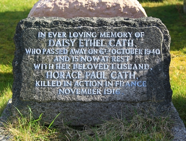 Horace remembered on his wife's gravestone Horace remembered on his wife's gravestone