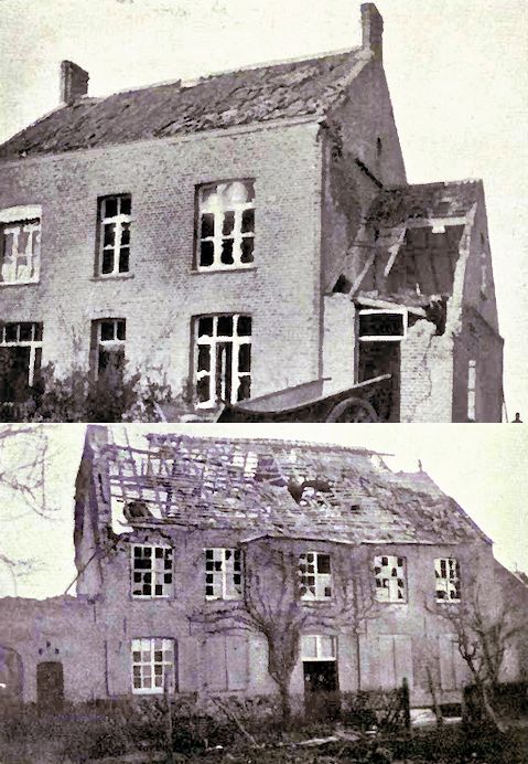 The house at Pervyse, front (top) and back (bottom).