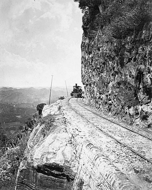 The Ceylon Railway at Sensation Rock c.1880.