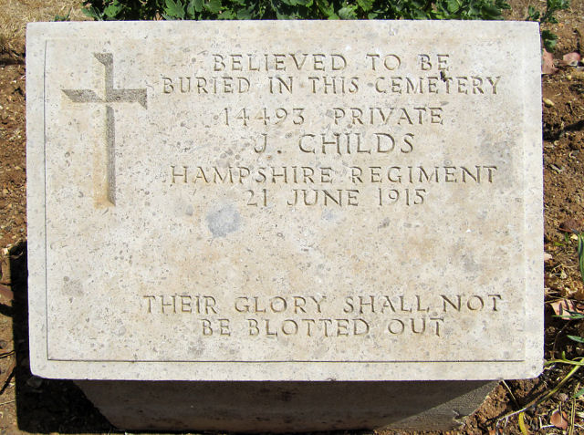 James's headstone in Pink Farm Cemetery, Helles James's headstone in Pink Farm Cemetery, Helles