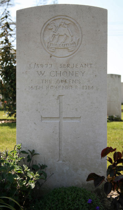 William's headstone in the Wervicq Communal Cemetery