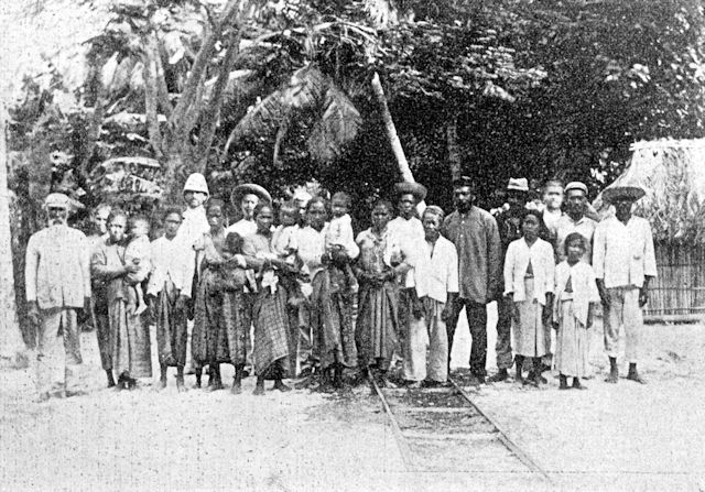 A group of natives on the tramway track