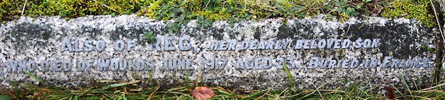 Reginald's inscription on his parents' grave Reginald's inscription on his parents' grave
