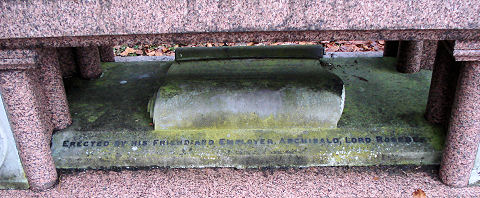 Erected by his friend and employer, Archibald, Lord Rosebery Erected by his friend and employer, Archibald, Lord Rosebery