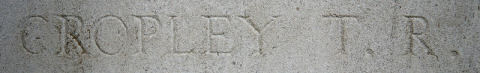 Trefelyn's inscription on the Cambrai Memorial to the missing Trefelyn's inscription on the Cambrai Memorial to the missing