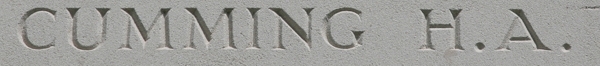 Harry's inscription on the Villers-Bretonneux Memorial